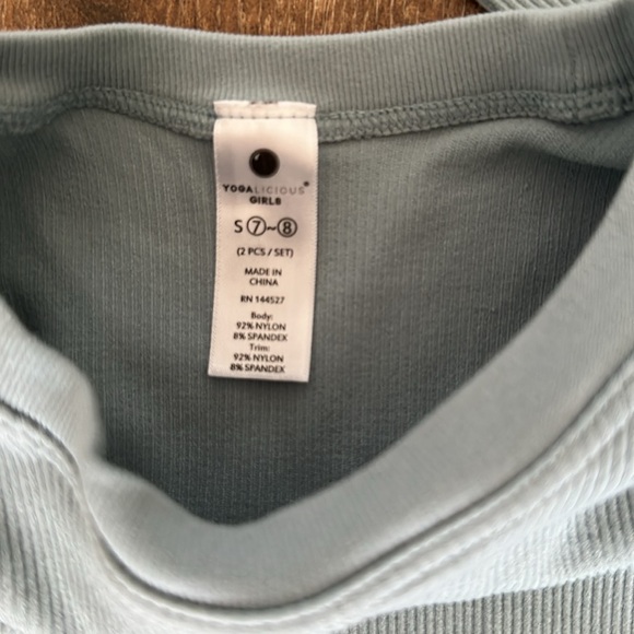 Light Blue Ribbed Two-Piece Set - Picture 6 of 8